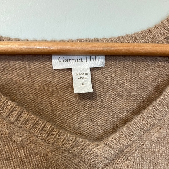 J. Jill 100% Cashmere wide sleeve Women's V-Neck Sweater - tan - Picture 3 of 5